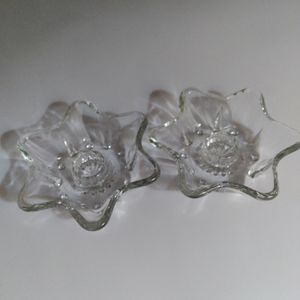 STAR SHAPED GLASS CANDLEHOLDERS